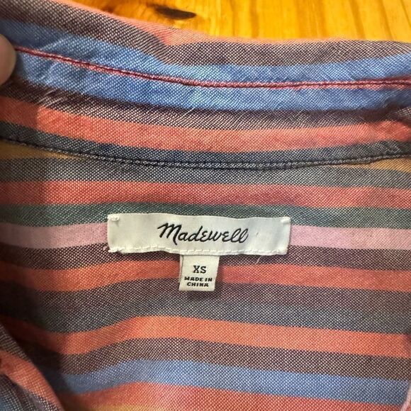 Madewell Courier Button-Back Shirt in Rainbow Stripe Size Women’s SIZE XS - Picture 8 of 11